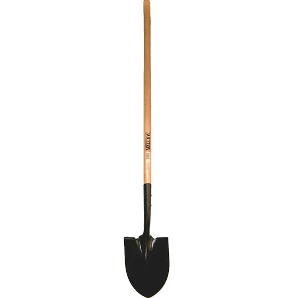 (833) Wood Long Handle Round Point Shovel