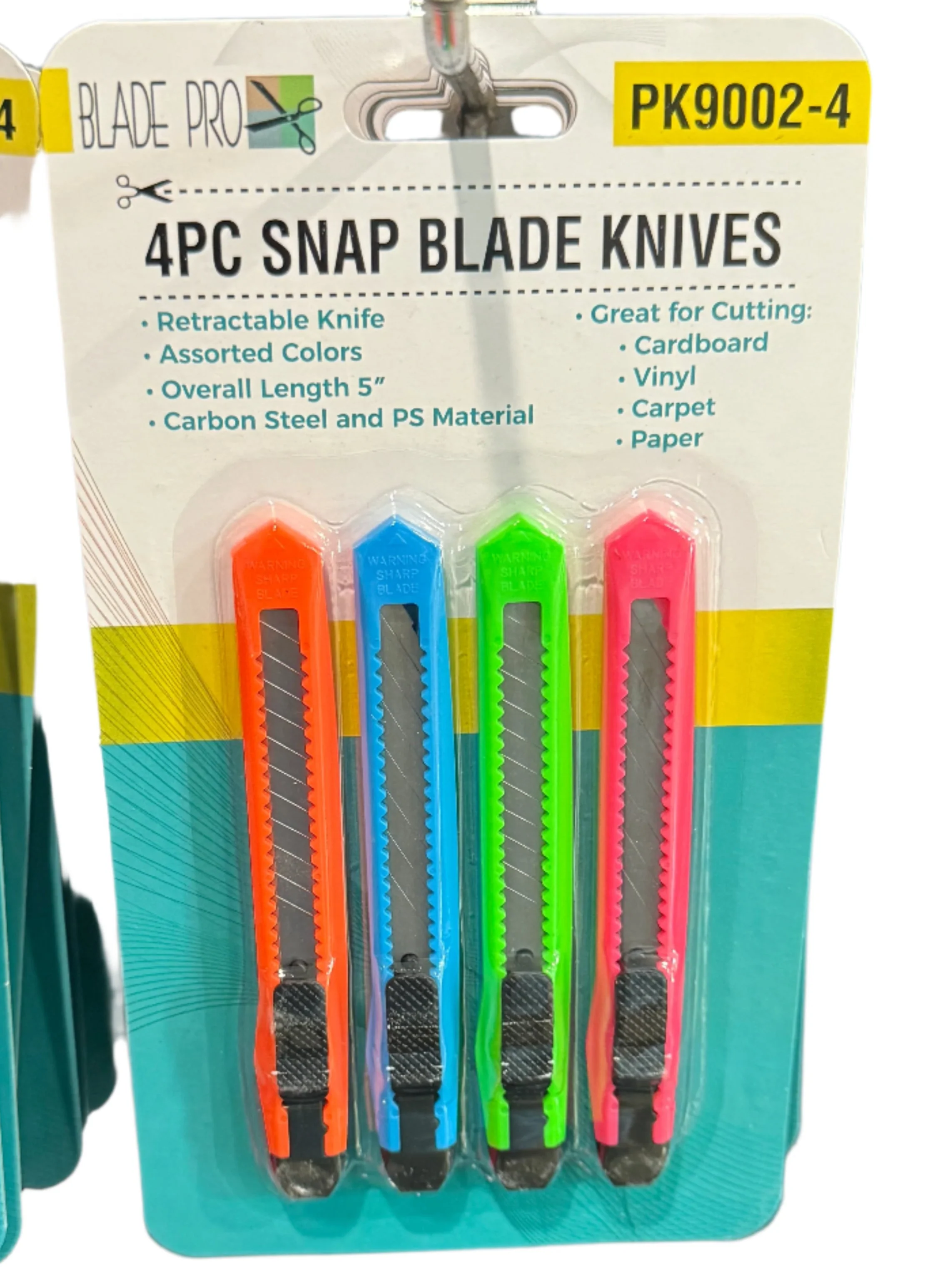 (89874) 4pc Snap Blade Knife Set