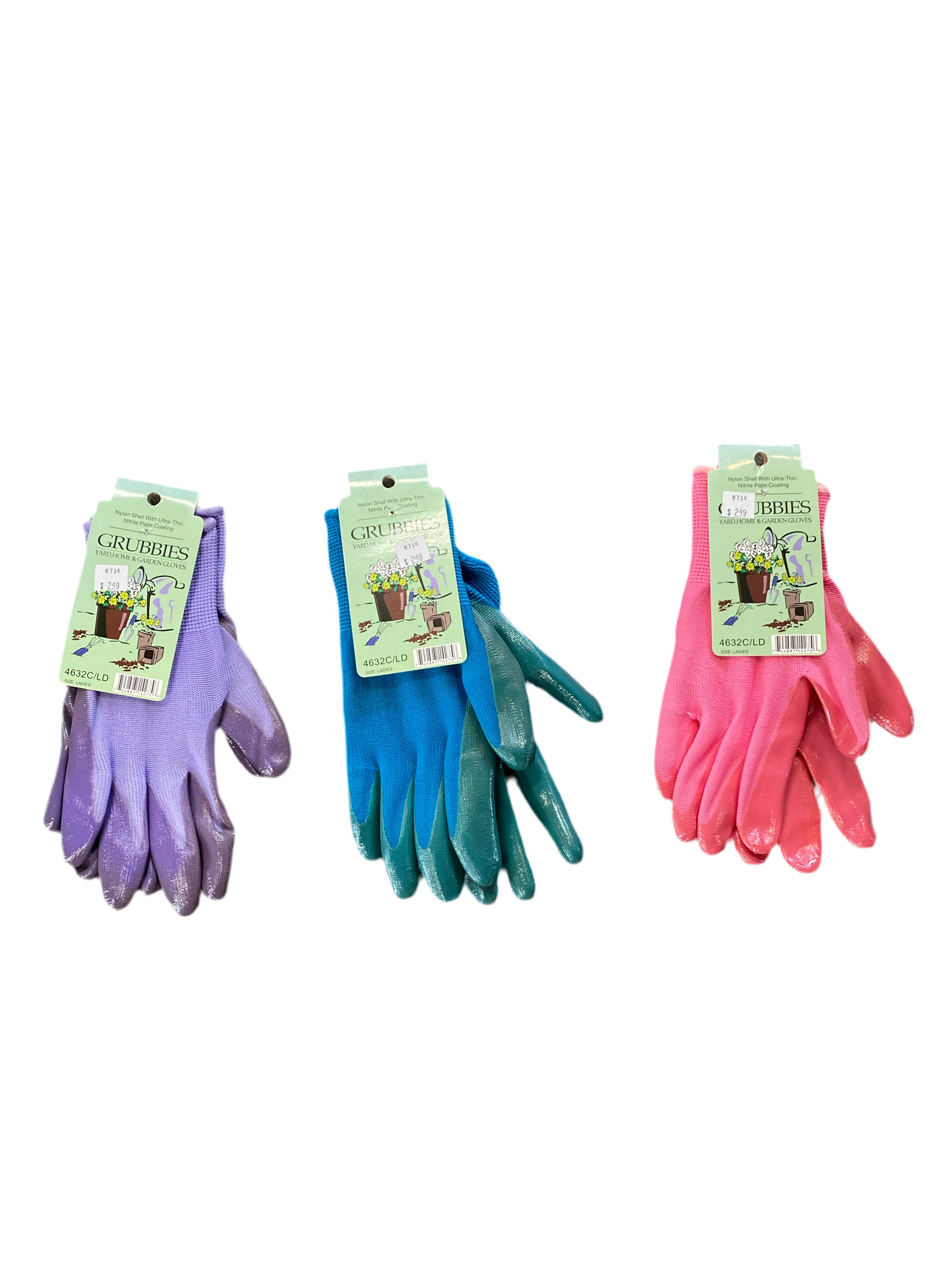 (8714) Grubbies Ladies Gloves Nylon Mixed Colors